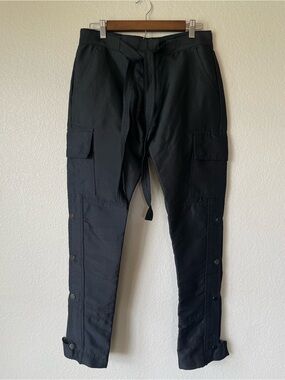 MNML Black Cargo Pants with Drawstring Waist Size 32